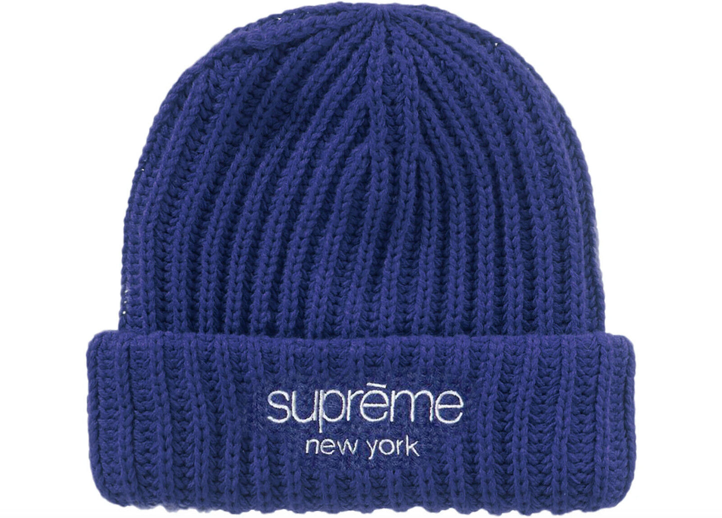 Supreme Ribbed Beanie - Dark Royal Blue FW22 (Brand New)