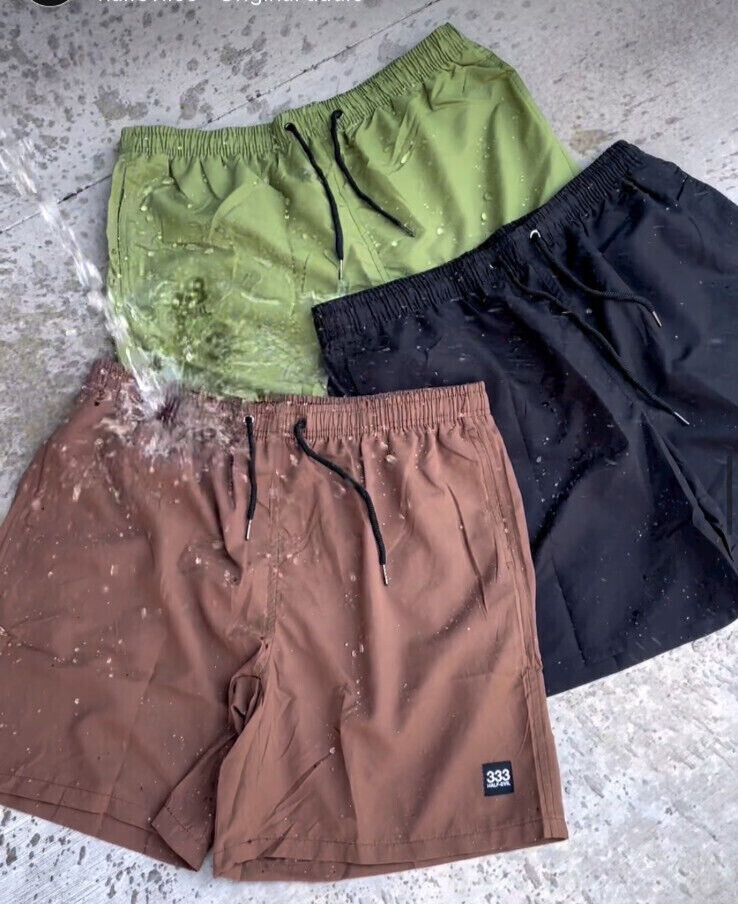 Half Evil 333 Nylon Water Reactive Shorts/Swim Trunks Green Size Large