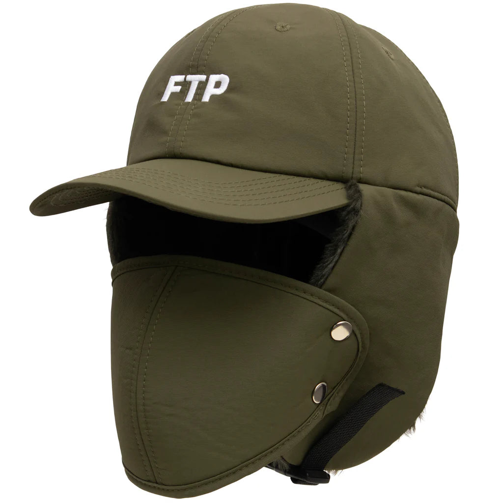 FTP Earflap Logo 6 Panel (Olive) Size S/M