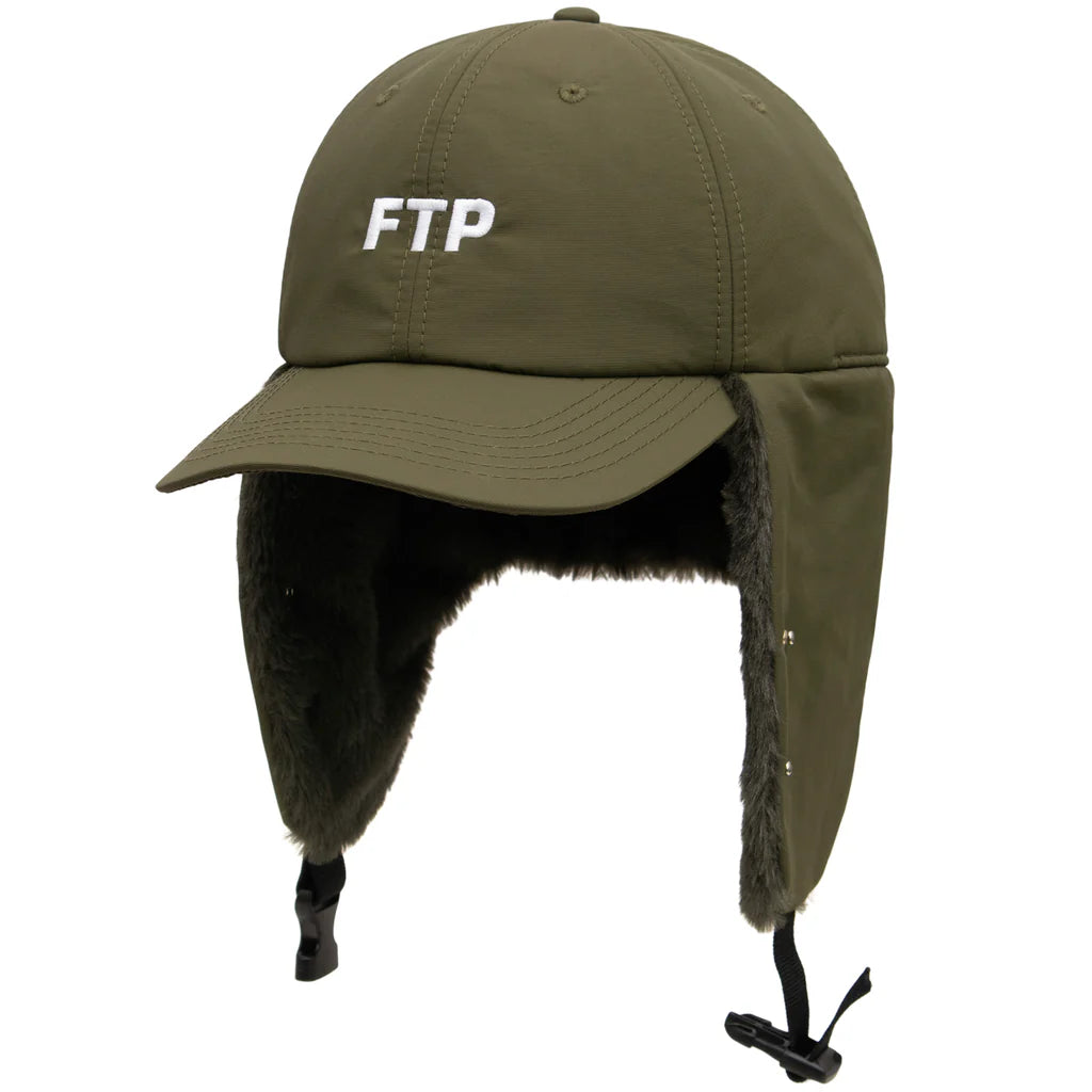 FTP Earflap Logo 6 Panel (Olive) Size S/M