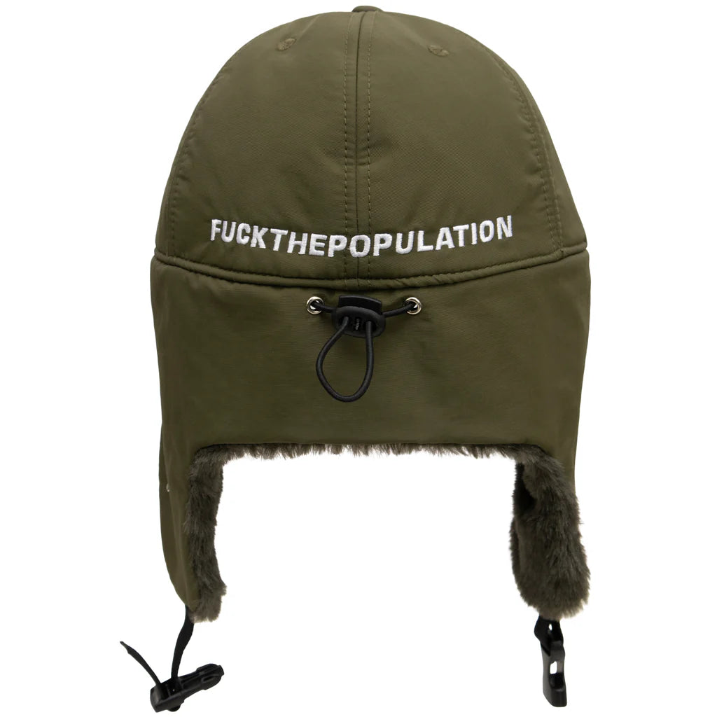 FTP Earflap Logo 6 Panel (Olive) Size S/M