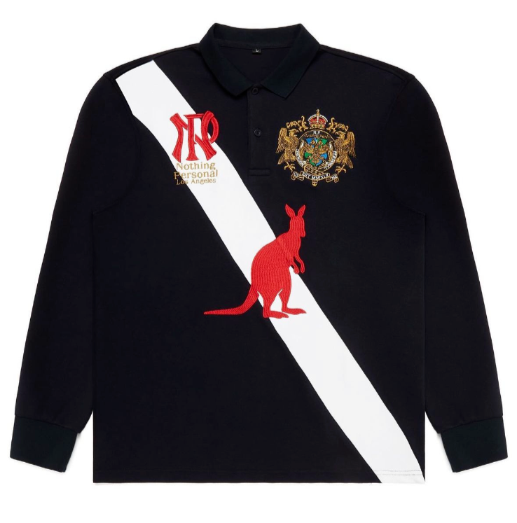 Nothing Personal Royal Long Sleeve Polo Size Large (Brand NEW)