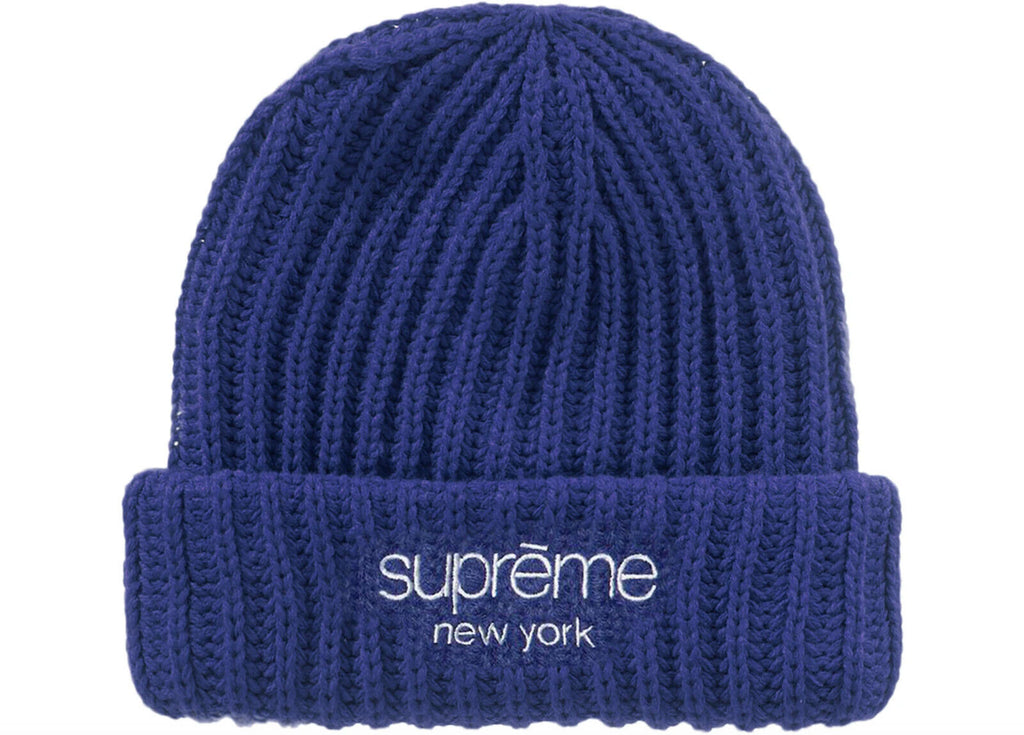 Supreme Ribbed Beanie - Dark Royal Blue FW22 (Brand New)