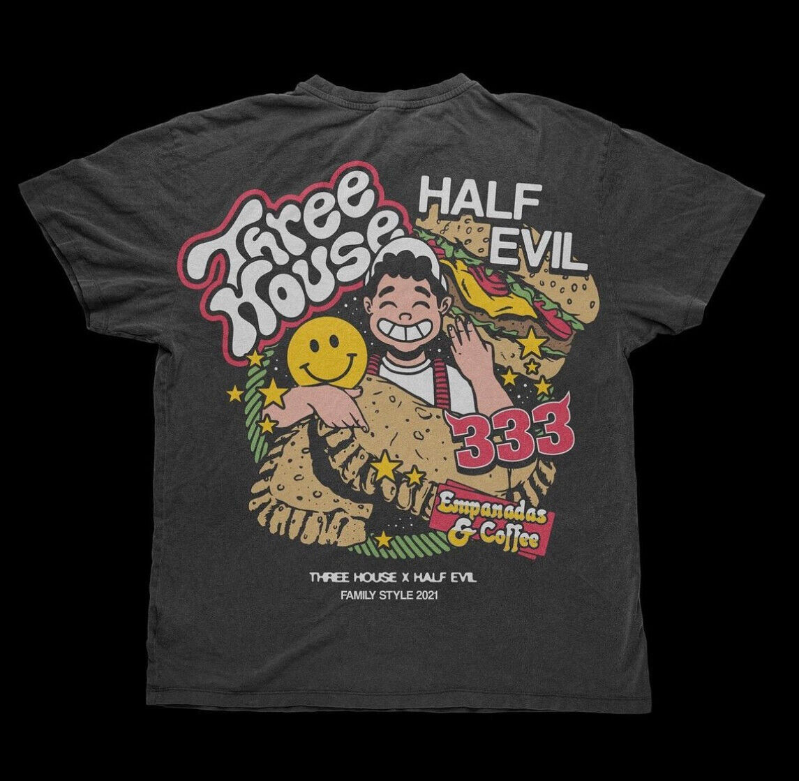 Half Evil 333 Three House Chicago Restaurant T Shirt Size Large (Brand New)